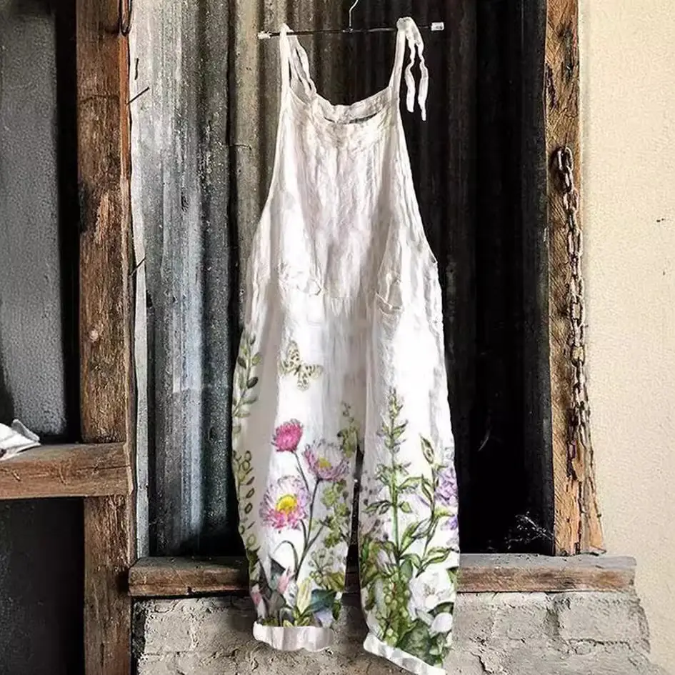 Women's Butterfly Printed Wide Leg Jumpsuit Set - Image 37