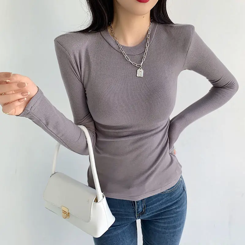 Women's Purple Long Sleeve Korean Style Top - Image 5