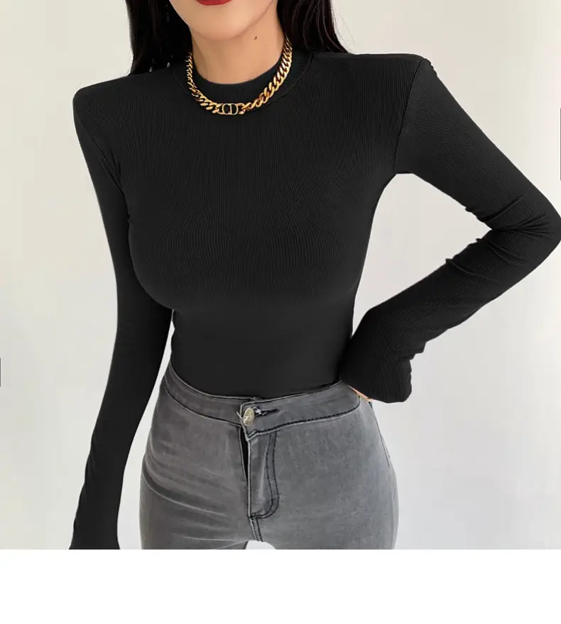 Women's Purple Long Sleeve Korean Style Top — feature 33