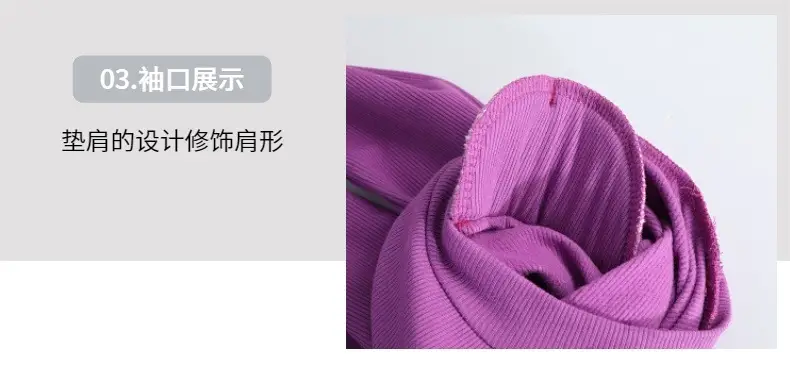 Women's Purple Long Sleeve Korean Style Top — feature 6