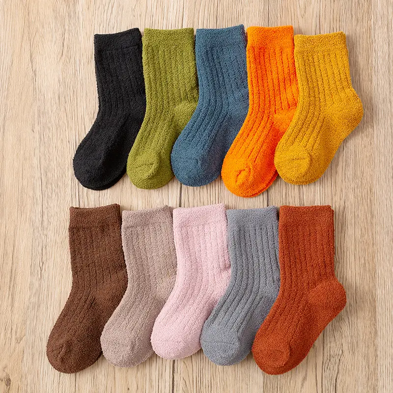 Children's Velvet Socks 1-15Yr Warm Autumn Winter Half - Image 12