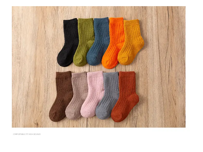 Children's Velvet Socks 1-15Yr Warm Autumn Winter Half — feature 14
