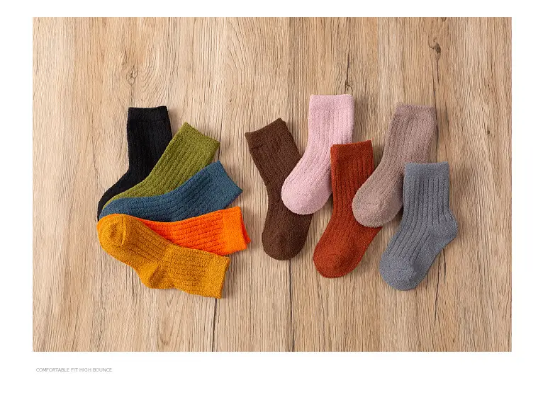 Children's Velvet Socks 1-15Yr Warm Autumn Winter Half — feature 15