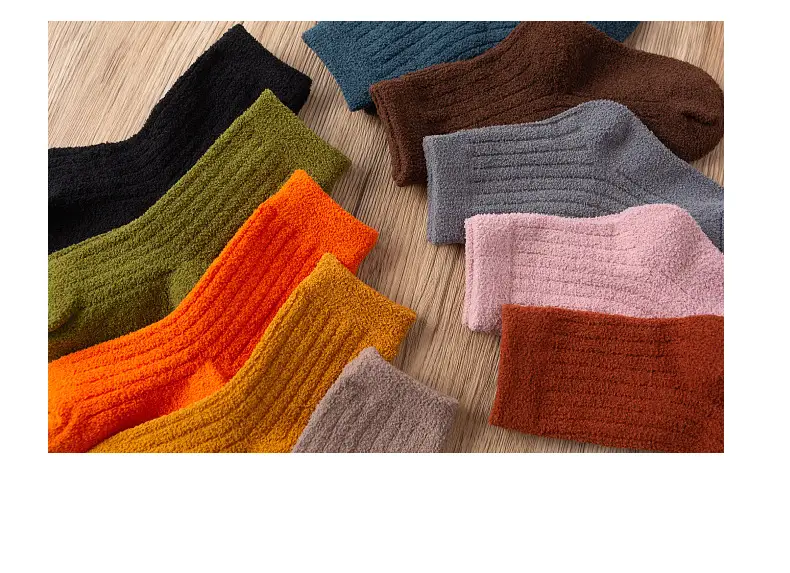 Children's Velvet Socks 1-15Yr Warm Autumn Winter Half — feature 17