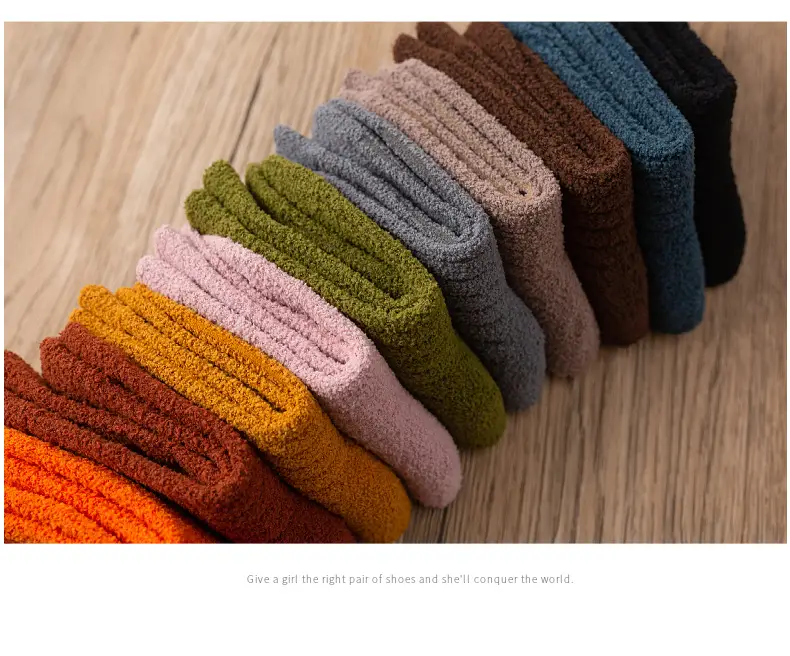 Children's Velvet Socks 1-15Yr Warm Autumn Winter Half — feature 18