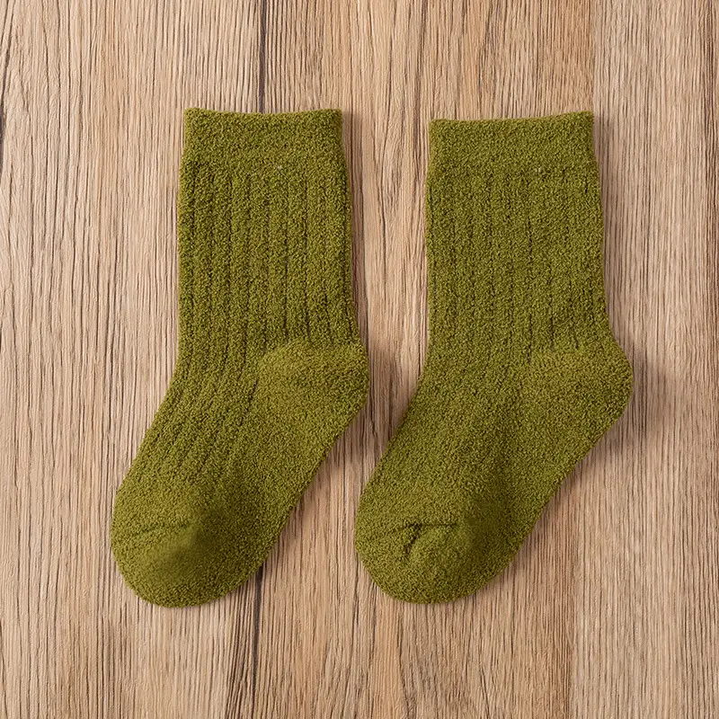 Children's Velvet Socks 1-15Yr Warm Autumn Winter Half - Image 2