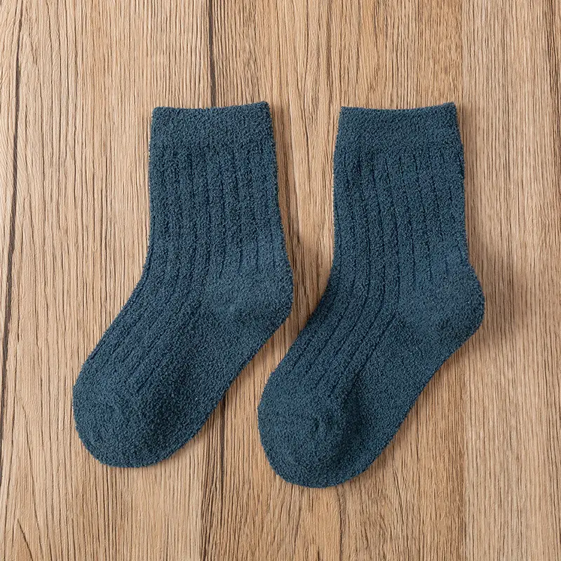 Children's Velvet Socks 1-15Yr Warm Autumn Winter Half - Image 4