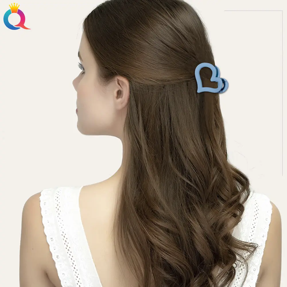 Qiyue Heart Shape Plastic Hair Clip for Women - Image 6