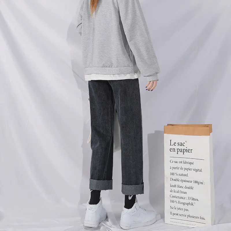 Women Wide Leg Yellow Loose Pants High Waist Winter