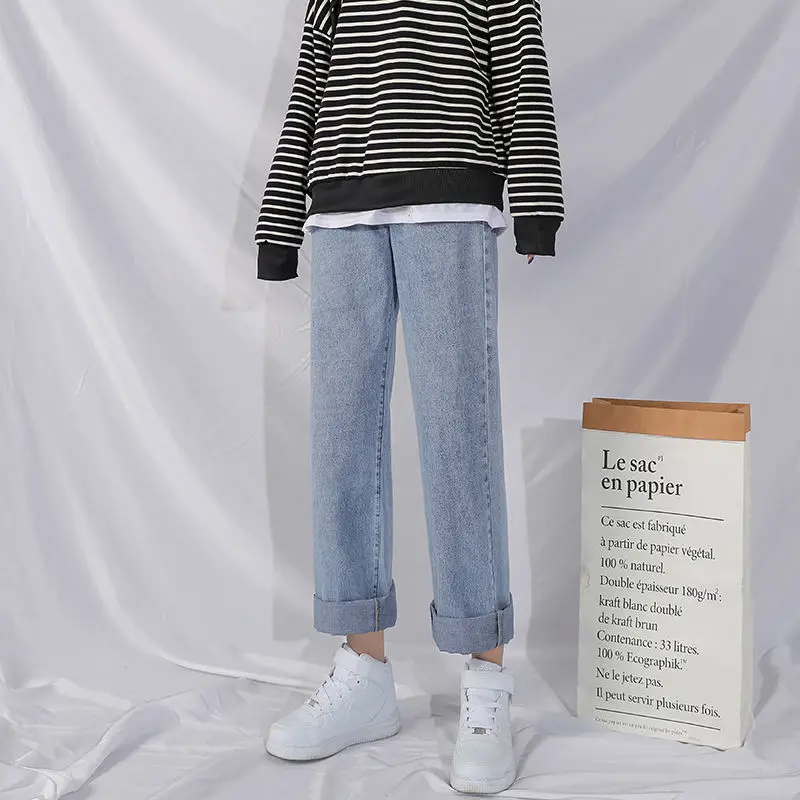 Women Wide Leg Yellow Loose Pants High Waist Winter