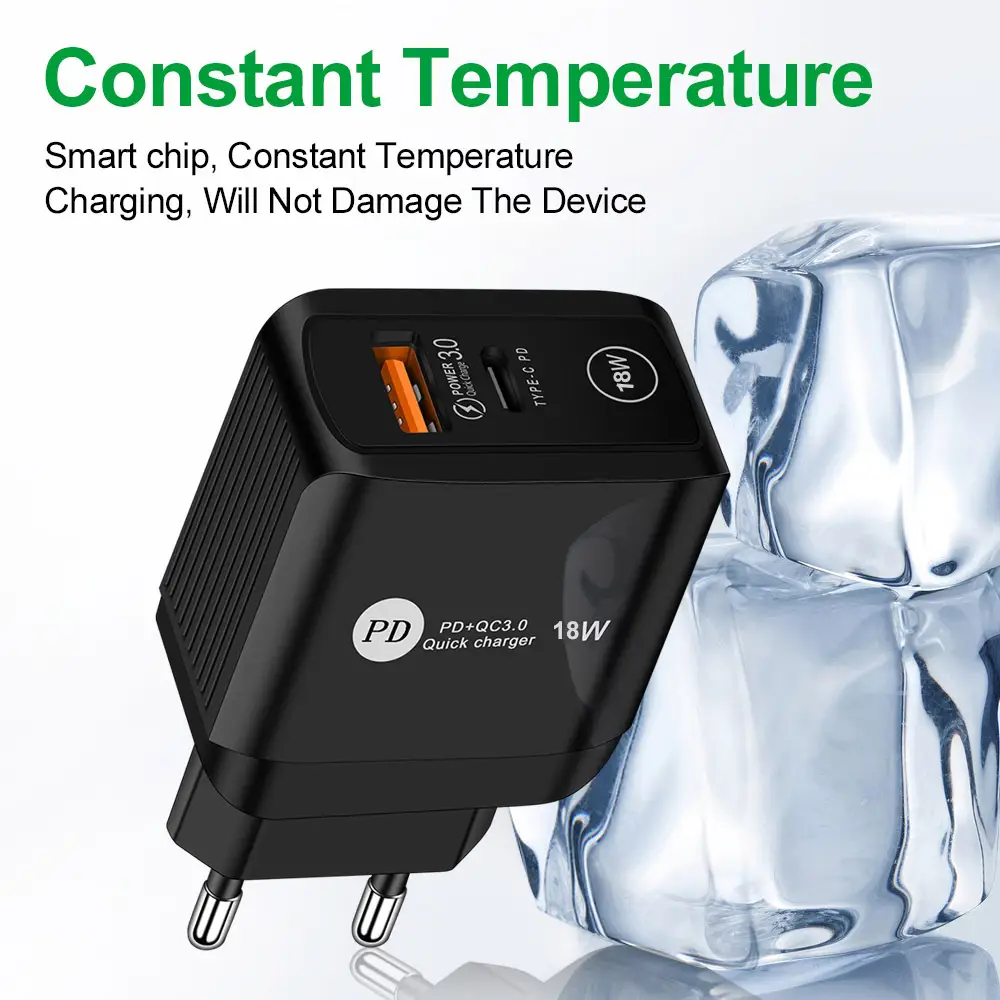 18W PD + QC3.0 Fast Charging Charger 3A