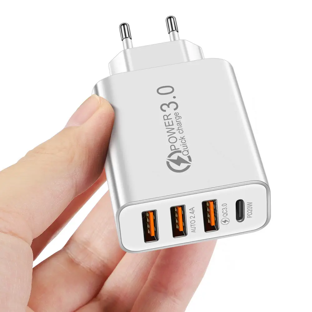 3 USB + PD Type-C Mobile Charger Travel Charging Head - Image 3