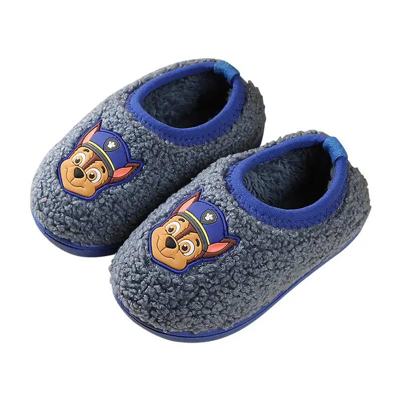 Wang Wang team cotton slippers winter children's baby bag with warm indoor home children's cotton shoes non-slip fluffy slippers - Image 10