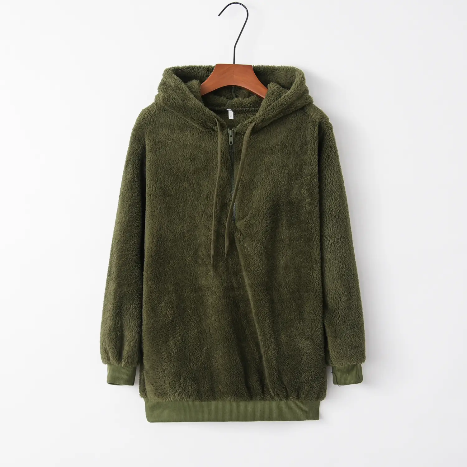 Women's Maroon Hooded Sweatshirt Long Sleeve Solid Color — feature 12