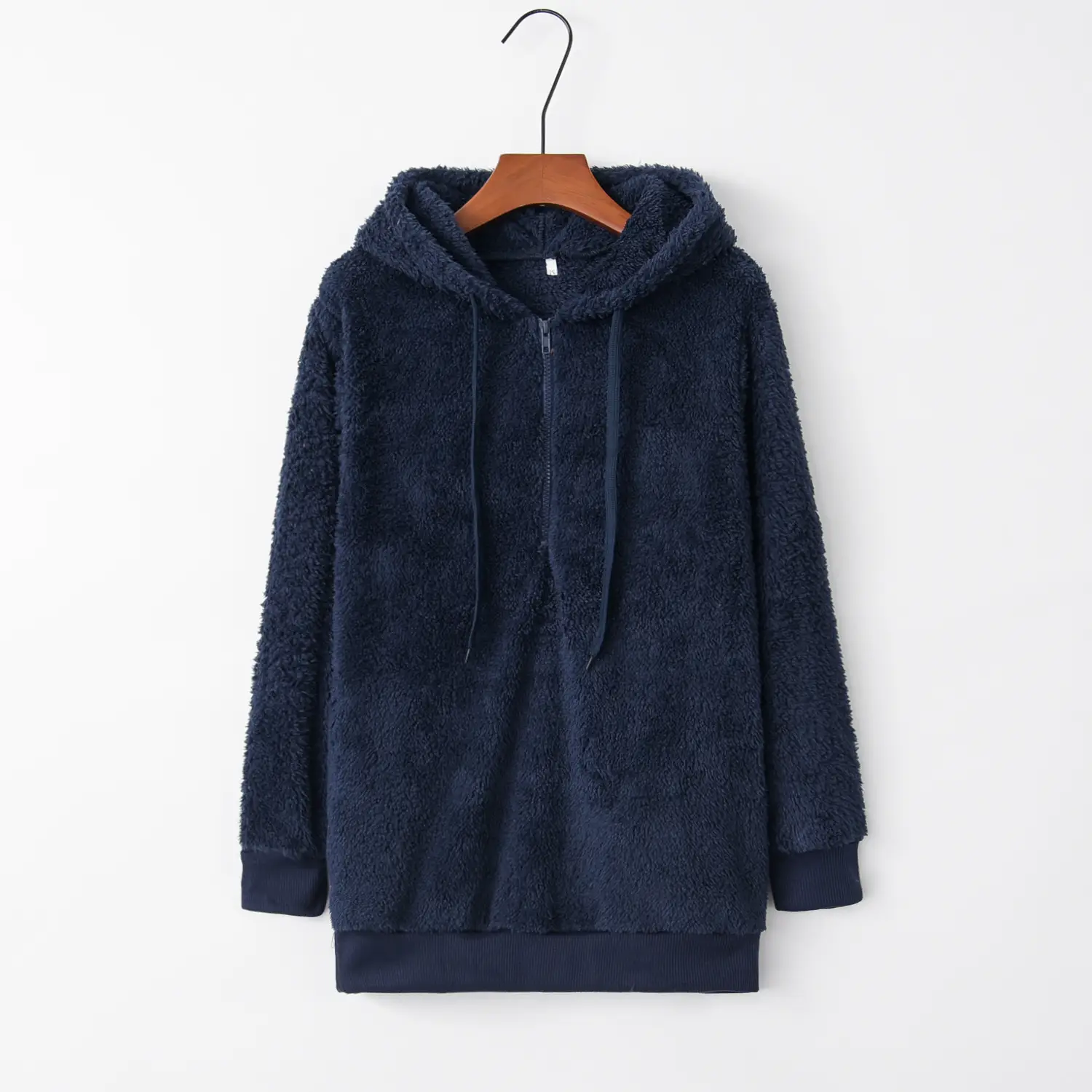 Women's Maroon Hooded Sweatshirt Long Sleeve Solid Color — feature 17