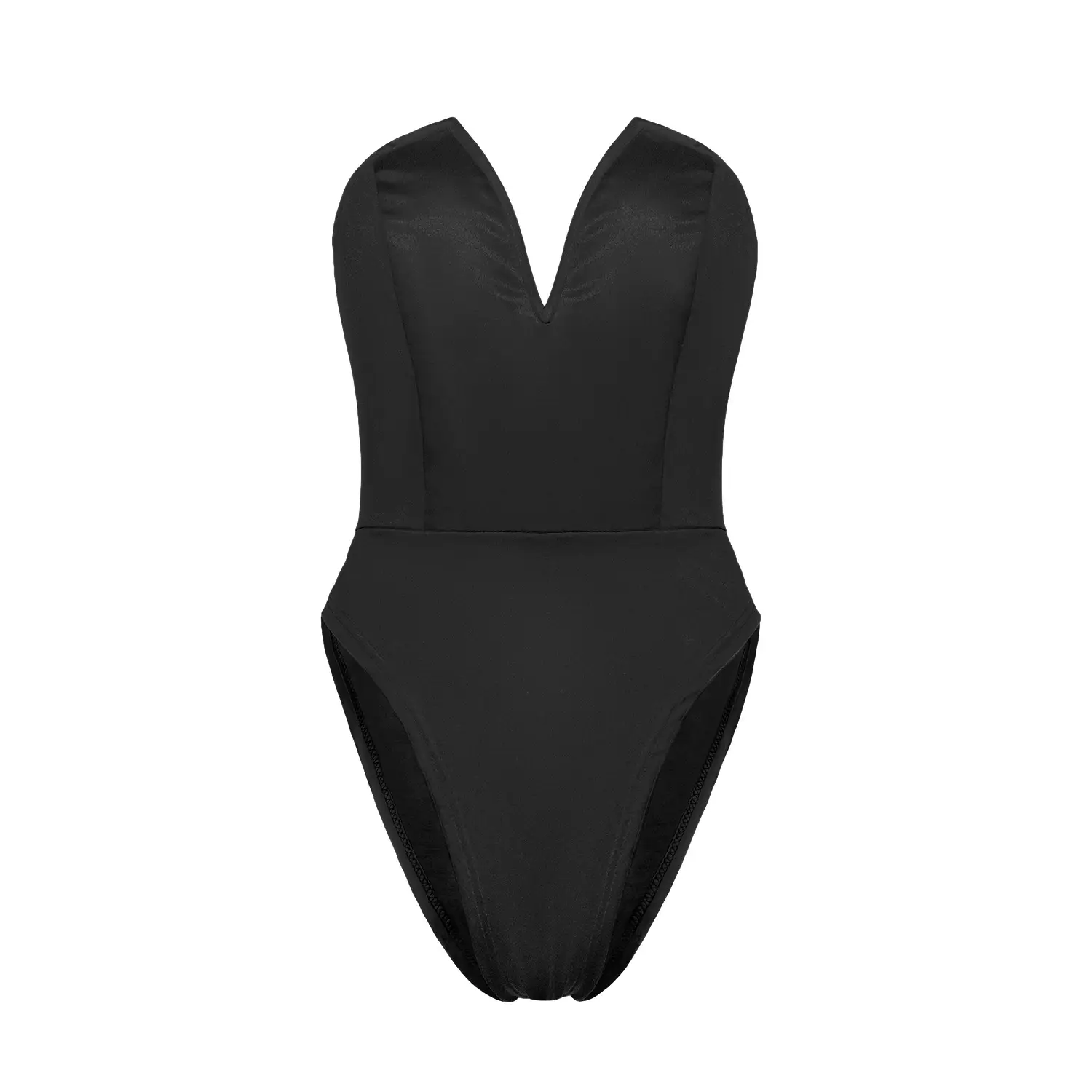Green Tight-Fitting V-Neck Tube Top Jumpsuit for Women - Image 3