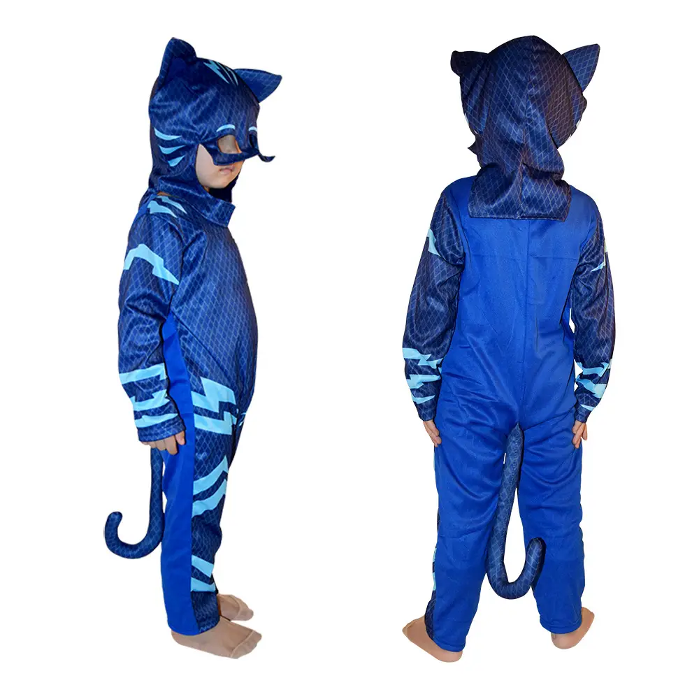 Blue Cat Hooded Pajama for Kids Boys Flying Gecko Costume - Image 6