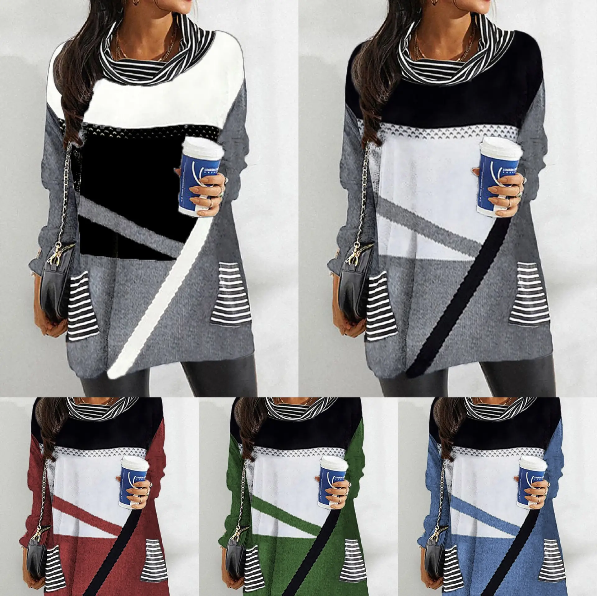 Cross-Border Women's Printed Long Sleeve Shirt with Crossbody Bag - Image 6