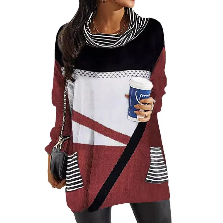 Cross-Border Women's Printed Long Sleeve Shirt with Crossbody Bag - Image 10
