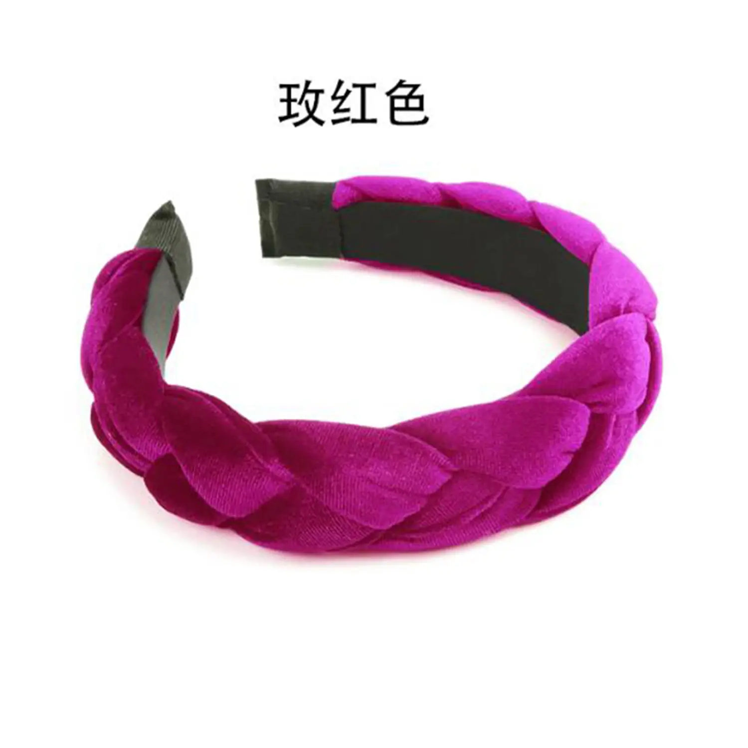 Velvet Braided Hairband Gold Green Velvet