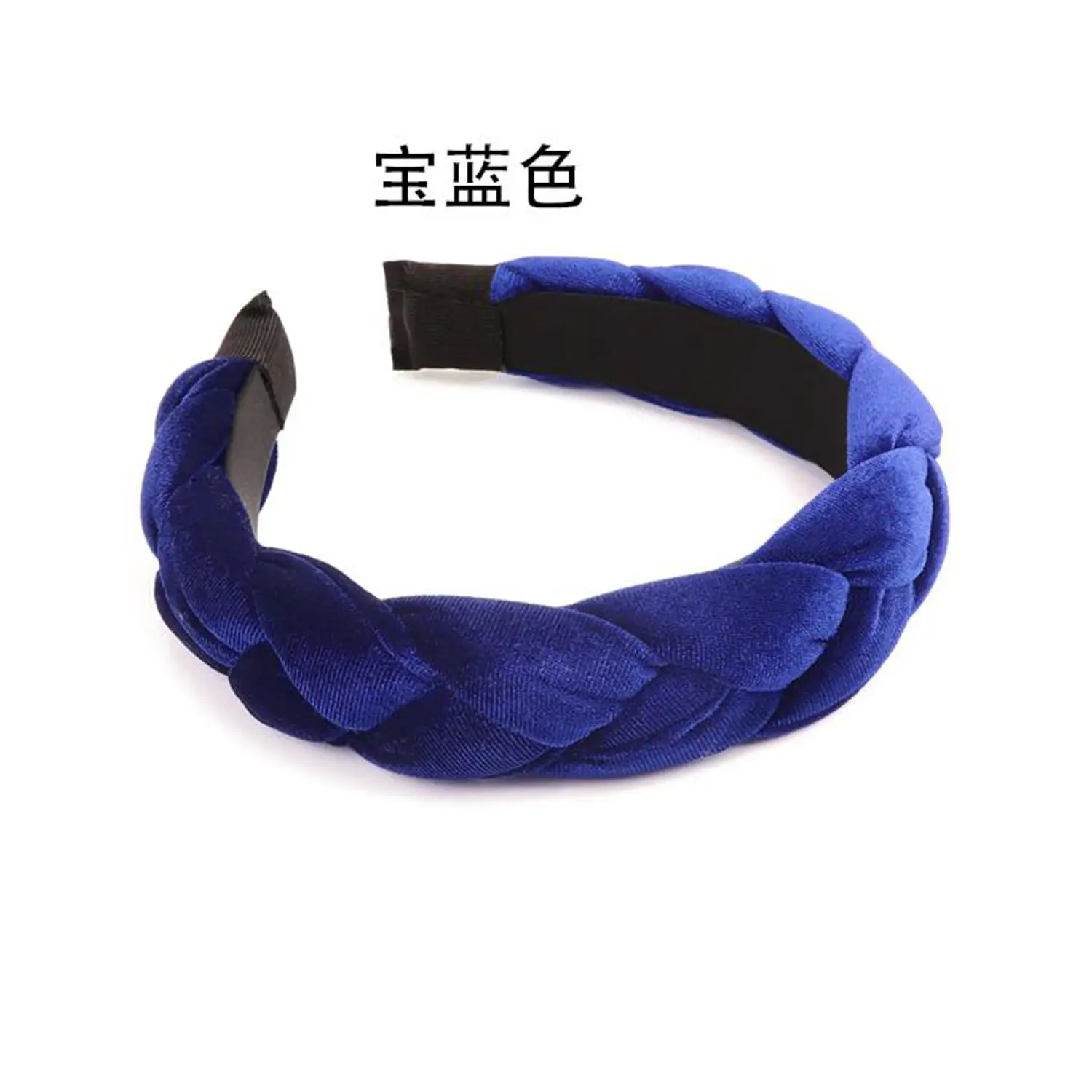 Velvet Braided Hairband Gold Green Velvet