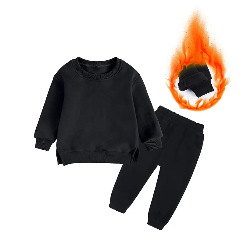Pink Velvet 2-Piece Kids Sweatshirt Set for Girls