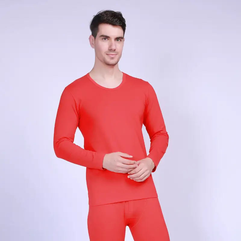 New Men Women Lycra Cotton Long Thin Warm Close Fitting Round Neck Stretch Underwear - Image 2