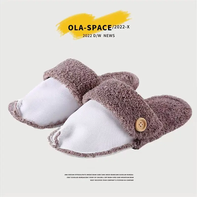 Women Cotton Slippers Green Plush Maternity Warm Winter - Image 26