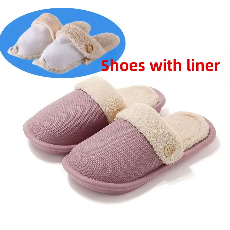 Women Cotton Slippers Green Plush Maternity Warm Winter - Image 14