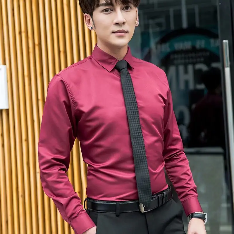 Warm Men's Fleece Lined Slim Fit Shirt Black Tie - Image 13