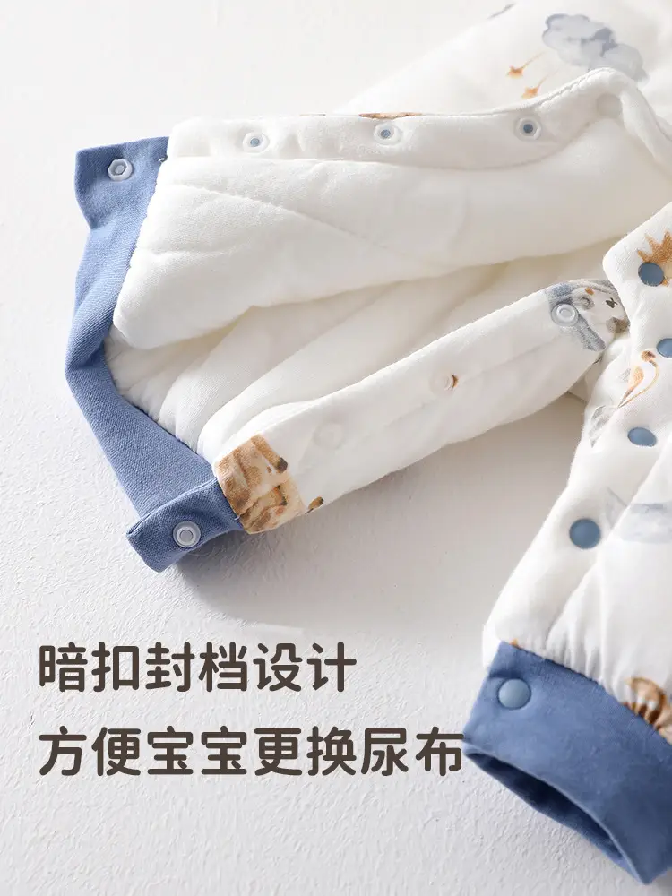 Newborn Baby Cotton Jumpsuit with Car Print