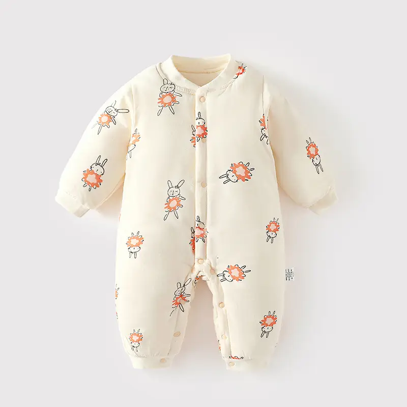 Newborn Baby Cotton Jumpsuit with Car Print