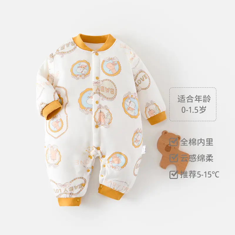 Newborn Baby Cotton Jumpsuit with Car Print