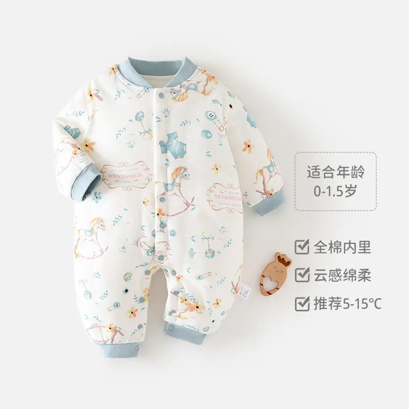 Newborn Baby Cotton Jumpsuit with Car Print