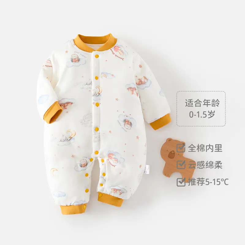 Newborn Baby Cotton Jumpsuit with Car Print
