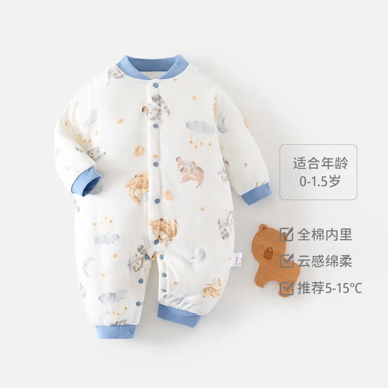 Newborn Baby Cotton Jumpsuit with Car Print