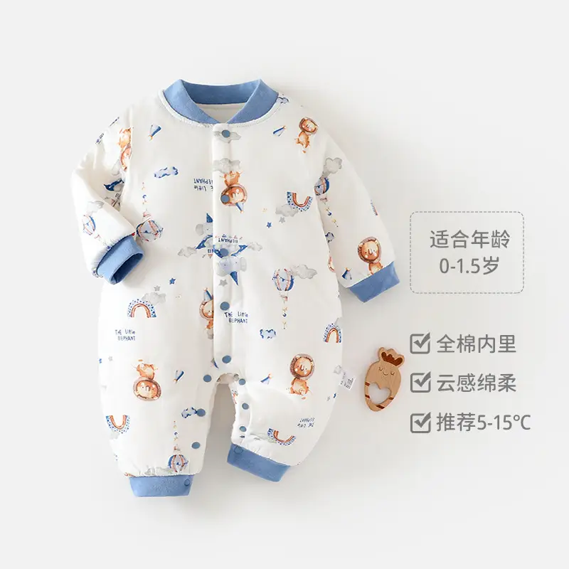 Newborn Baby Cotton Jumpsuit with Car Print