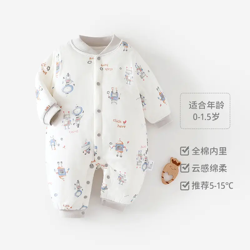 Newborn Baby Cotton Jumpsuit with Car Print