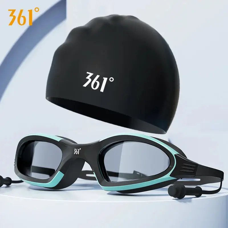 Sky blue + swimming cap [with conjoined earplugs]]