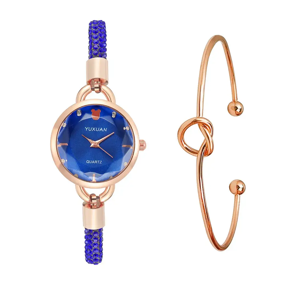 Women's Pink Diamond Leather Watch with Rose Gold Dial - Image 8