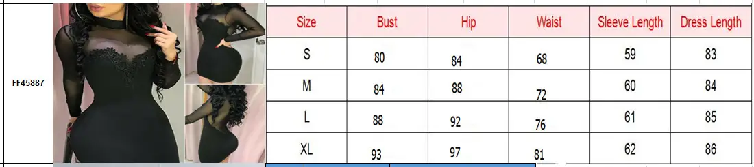 2022 Women's Black Collar Dress Long Sleeve Geometric Evening Dress - Image 5
