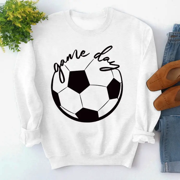 Game Day Printed Sweatshirt Long Sleeve Loose - Image 2