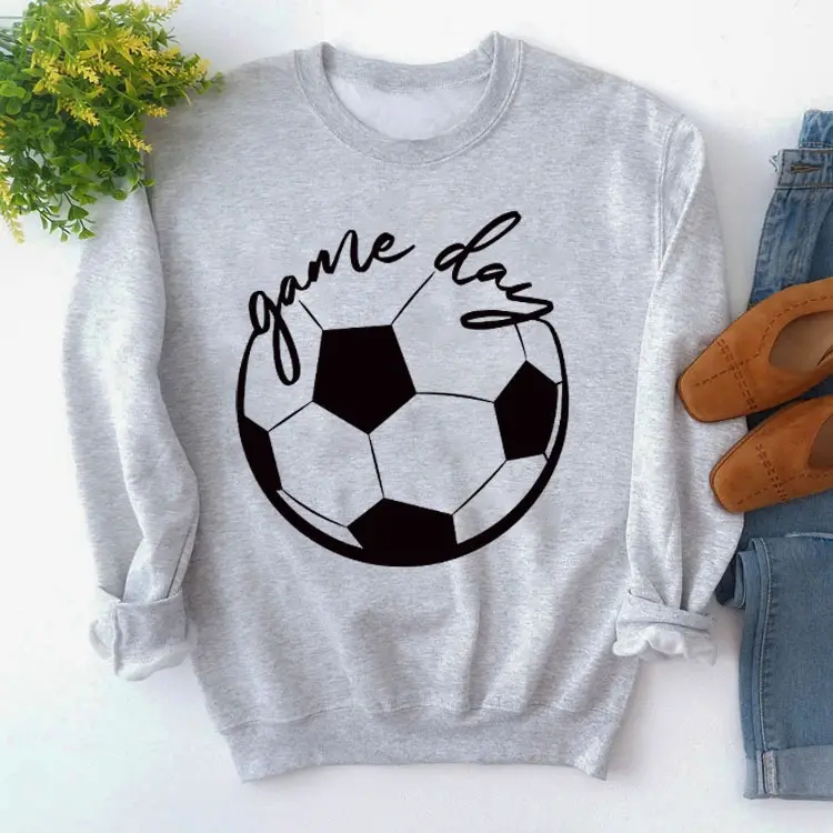 Game Day Printed Sweatshirt Long Sleeve Loose - Image 5