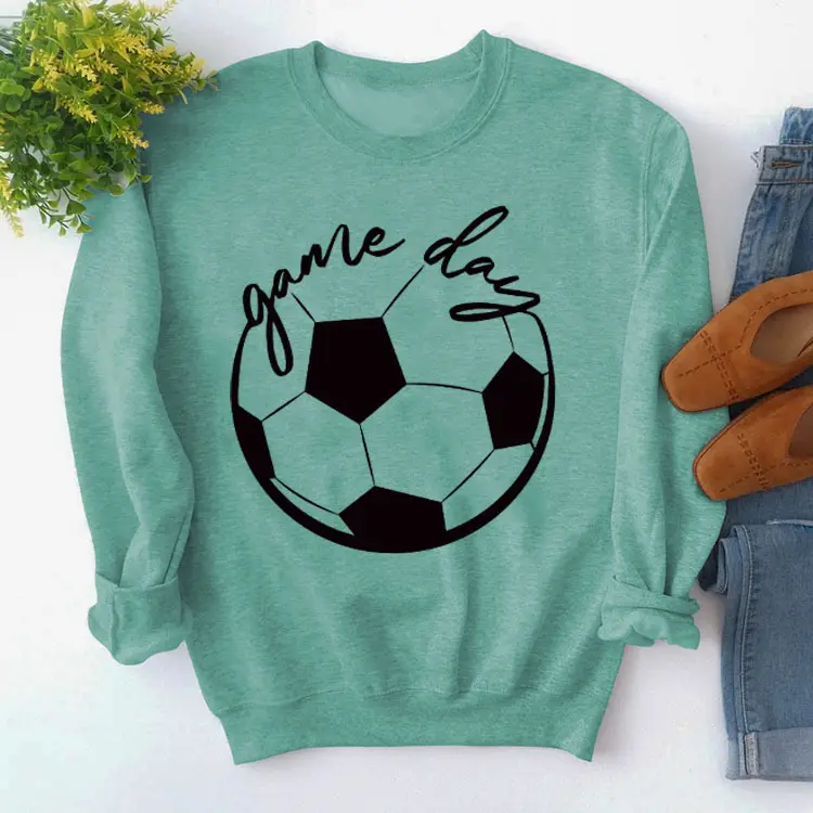 Game Day Printed Sweatshirt Long Sleeve Loose - Image 9
