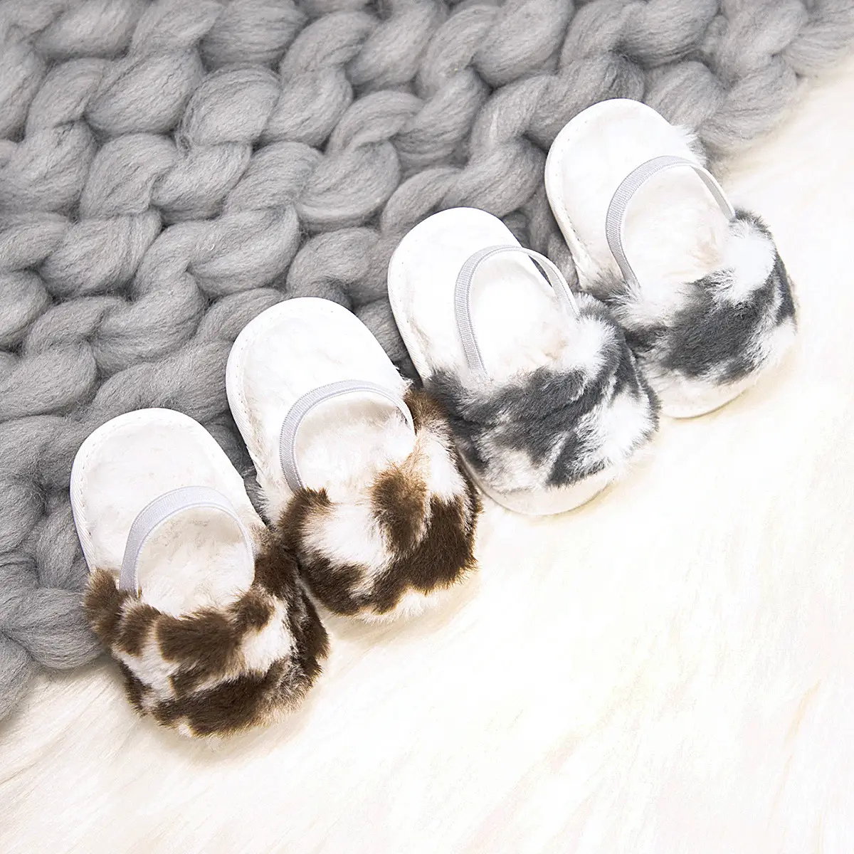 Fleece Lined Fluffy Slippers for Toddlers Winter Warm