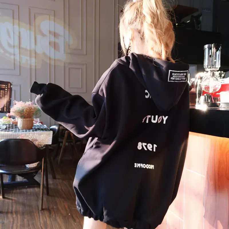 Women's 2021 Hooded Oversize Sweater Coat Grey — feature 2