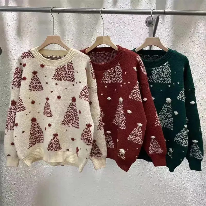 2024 Knit Christmas Tree Pullover for Women - Image 5