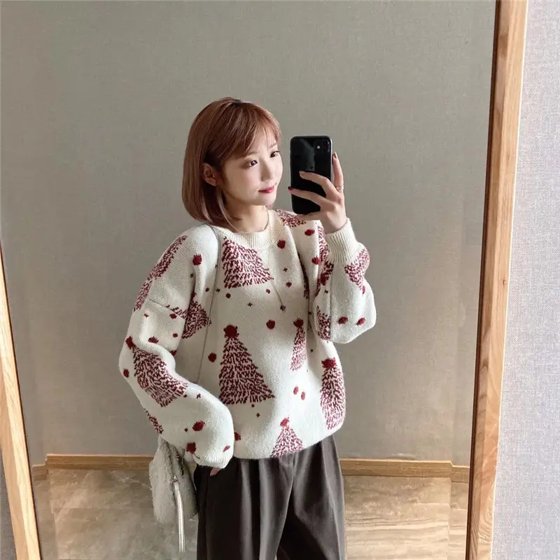 2024 Knit Christmas Tree Pullover for Women - Image 6