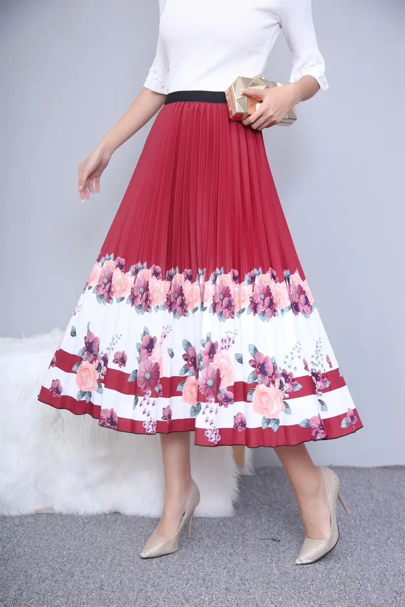 Spring Cartoon Print Elastic Skirt Women Mid Length — feature 18