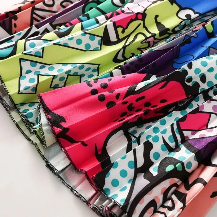 Spring Cartoon Print Elastic Skirt Women Mid Length — feature 8